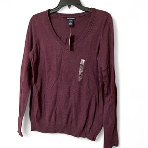 Purple V-Neck Sweater